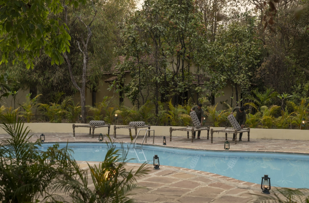 Another view of the outdoor swimming pool