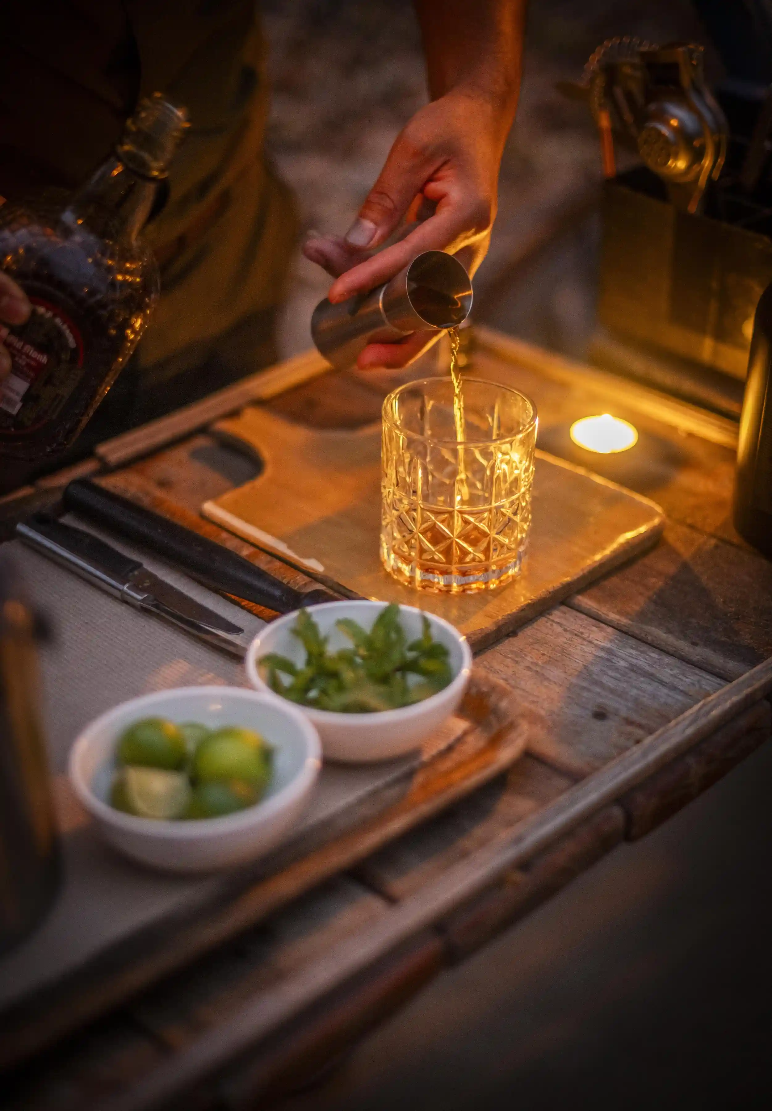 Cocktail being prepared at the lodge bar