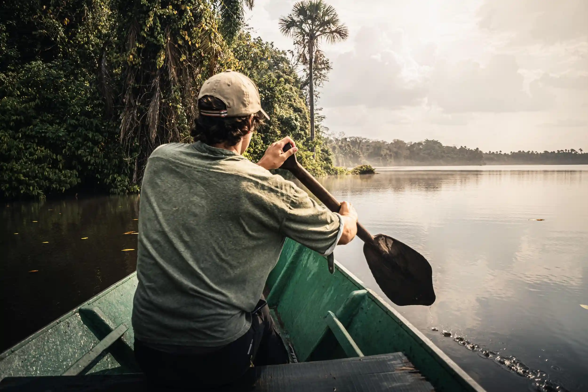 Guest enjoying a canoe safari on the Denwa River