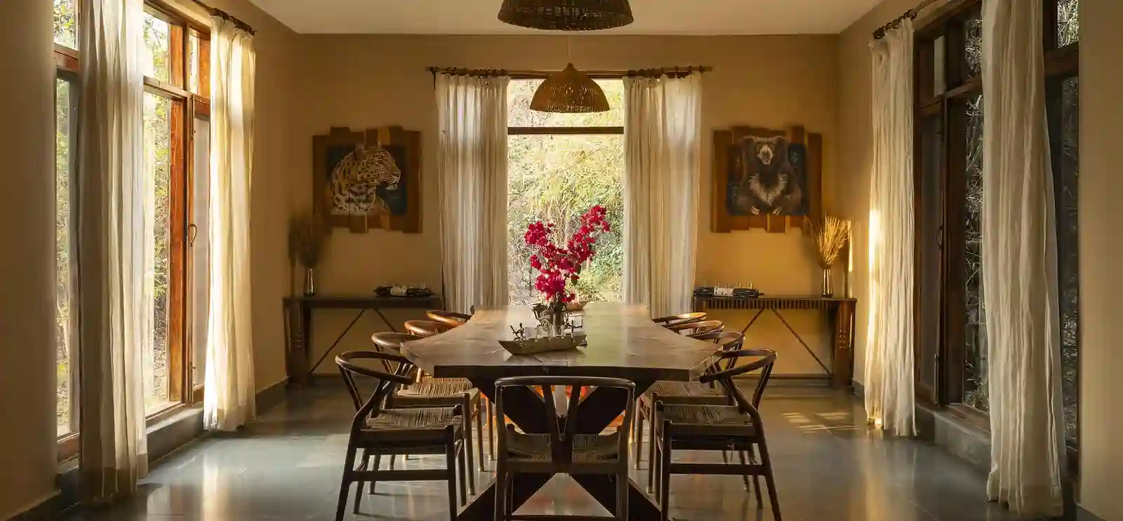 Warm lodge interiors